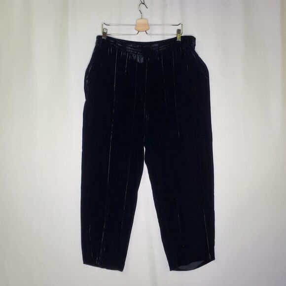 Rena Rowan Velvet Pants Button Tunic Set Women 2X/3X Black Pull-On Quiet Luxury - Picture 3 of 16